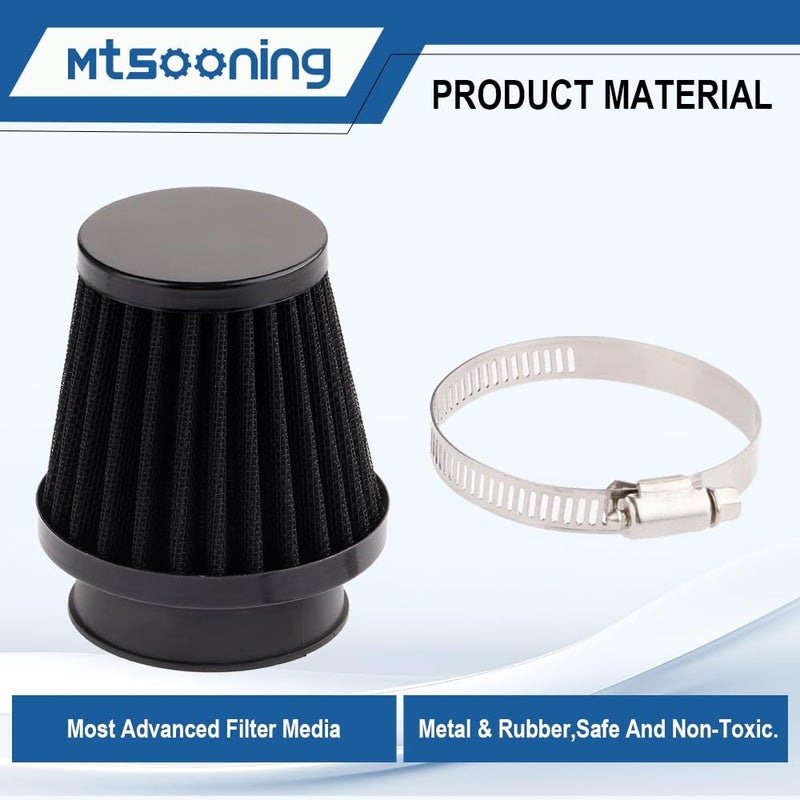 Mtsooning Universal Air Filter, 50mm Motorcycle Cone Intake Breather Cleaner Replacement for ATV Kart Dirt Pit Bike Motorcycle, Scooter, Minibike - Image 5